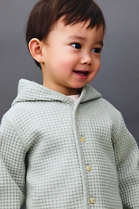 Waffled Cotton Cardigan