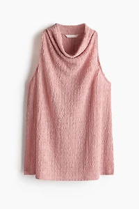 Crinkled Cowl-Neck Top