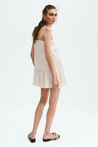 Pintuck Dress with Lace Panel