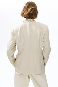 Lapelless Blazer with Scarf