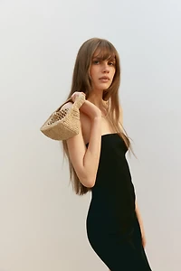 Rib-Knit Bandeau Dress