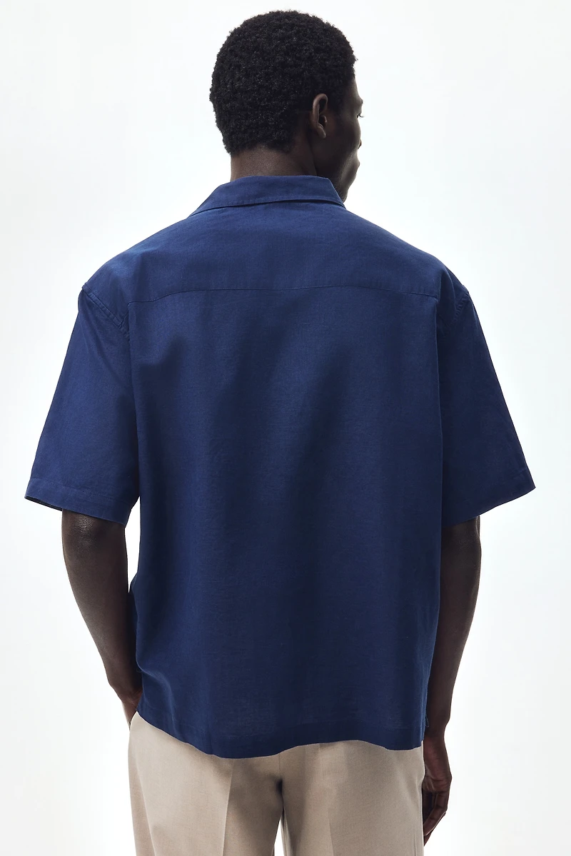 Chemise décontractée en lin mélangé