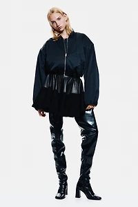 Leather Mini Circle Skirt