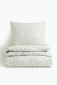 Patterned Cotton Twin Duvet Cover Set