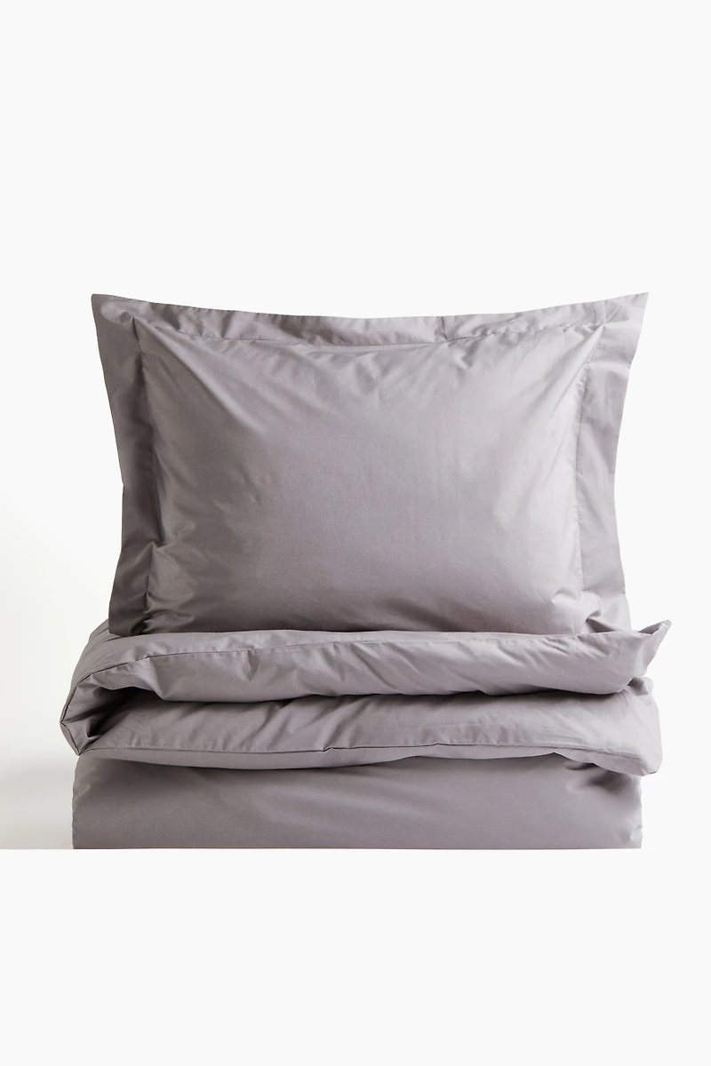 Twin Cotton Percale Duvet Cover Set