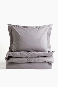 Twin Cotton Percale Duvet Cover Set