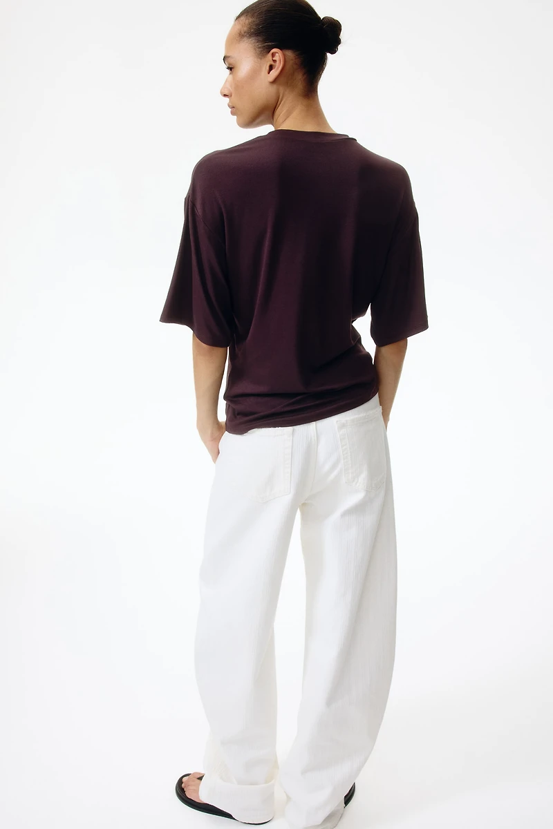 Haut en viscose à effet drapé
