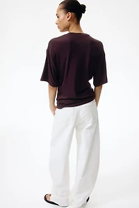 Haut en viscose à effet drapé