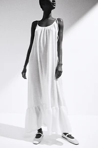 Robe de plage avec bretelles à nouer