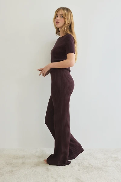 Pantalon en maille torsadée