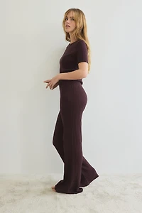 Pantalon en maille torsadée