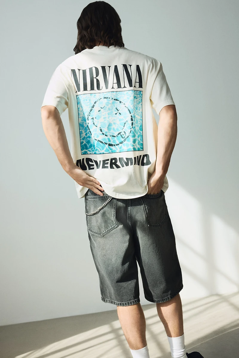 Loose Fit Vintage-Look Printed T-Shirt
