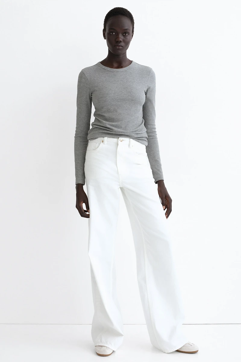 Ribbed Cotton-Blend Top