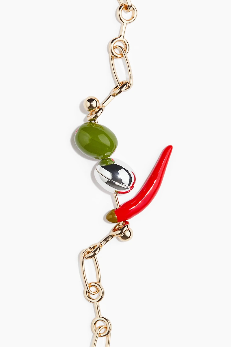 Necklace with Bar Link and Pendants