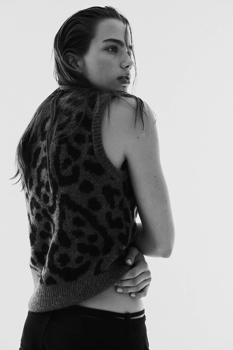 Jacquard-Knit Sweater Vest