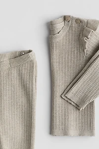 Ensemble 2 pièces en tricot pointelle