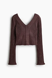 Glittery Rib-Knit Top