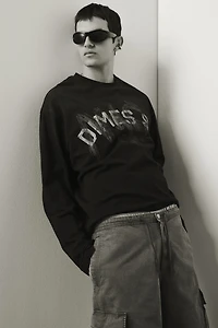 Oversized-Fit Long-Sleeved Jersey Shirt