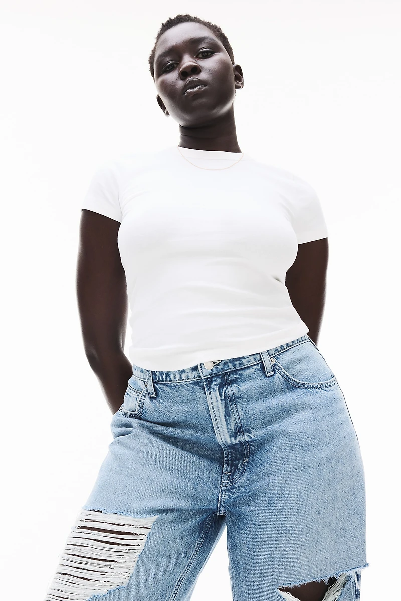 Ribbed Modal-blend T-shirt