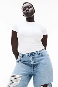 Ribbed Modal-blend T-shirt