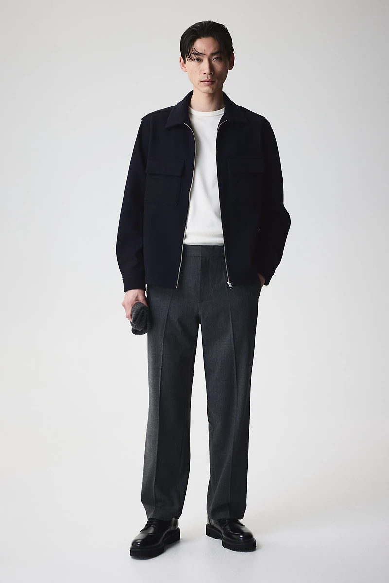 Regular Fit Overshirt with Zipper