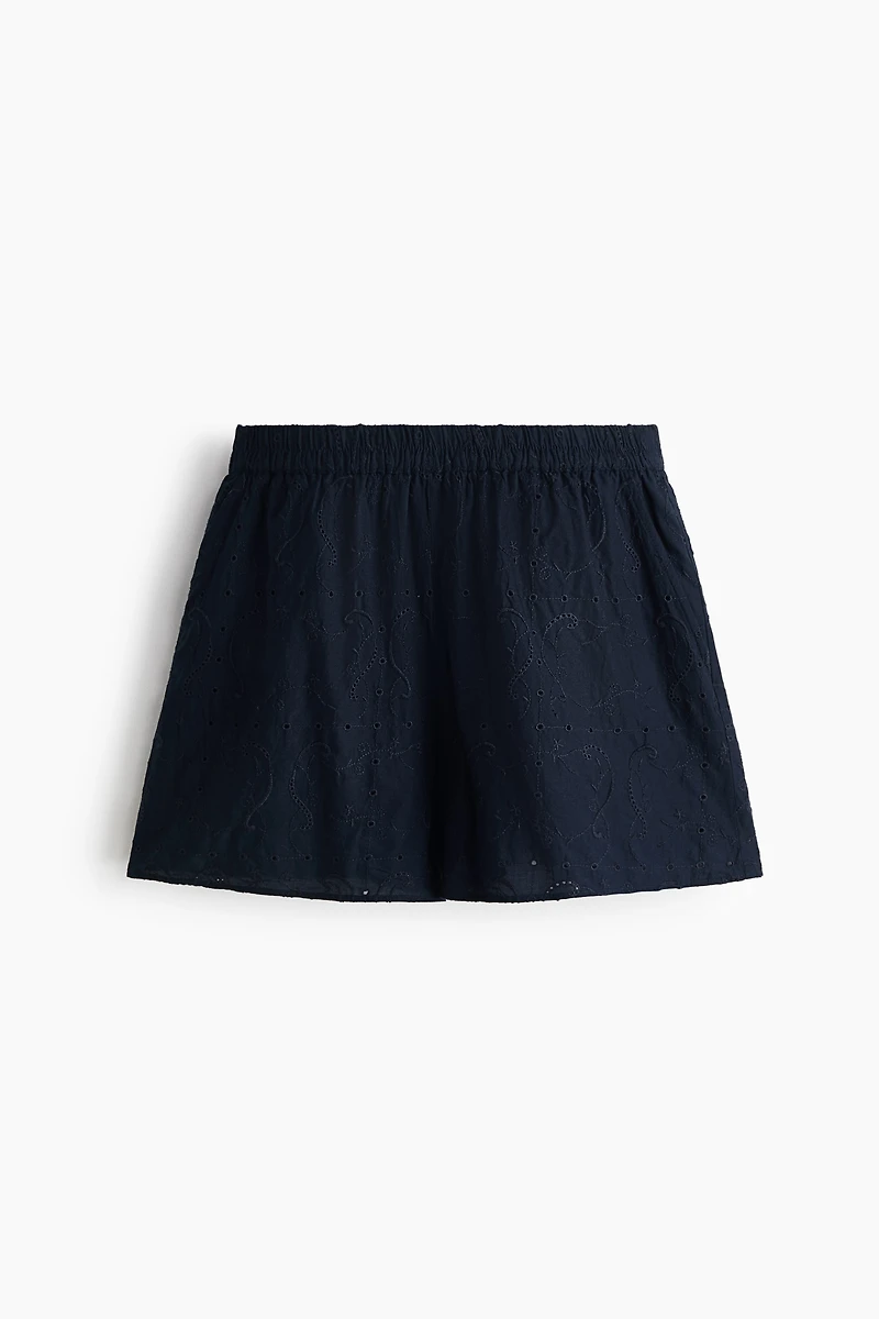 Eyelet-Embroidered Cotton Shorts