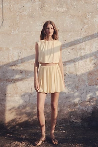 Draped cropped top