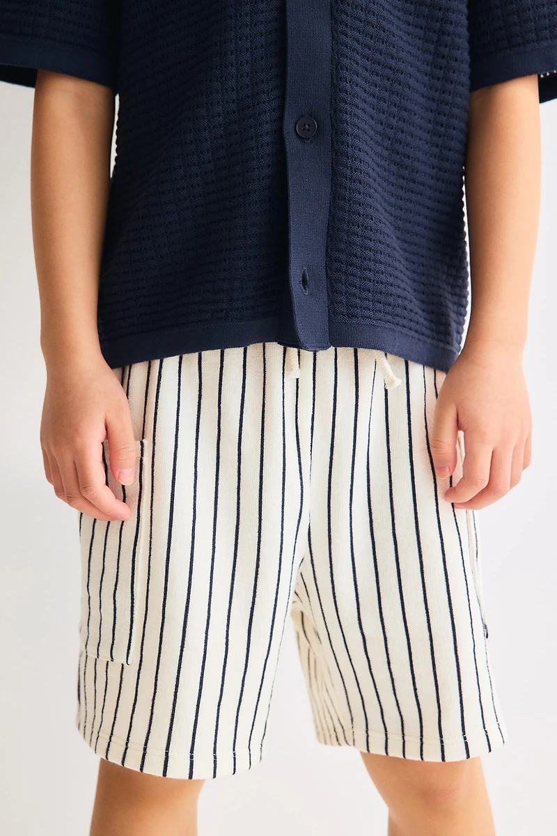 Textured jersey shorts