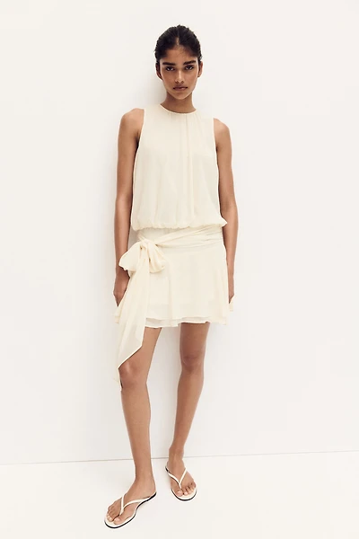 Tie-Detail Chiffon Dress