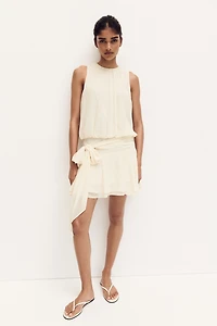 Tie-Detail Chiffon Dress