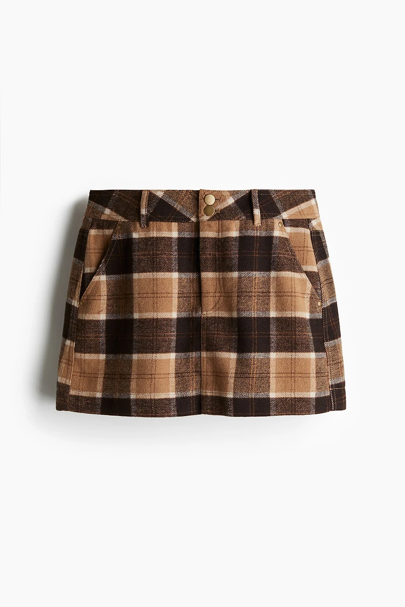 Brushed-Finish Mini Skirt
