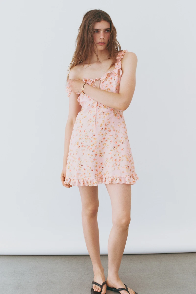 Ruffled Crêpe Dress