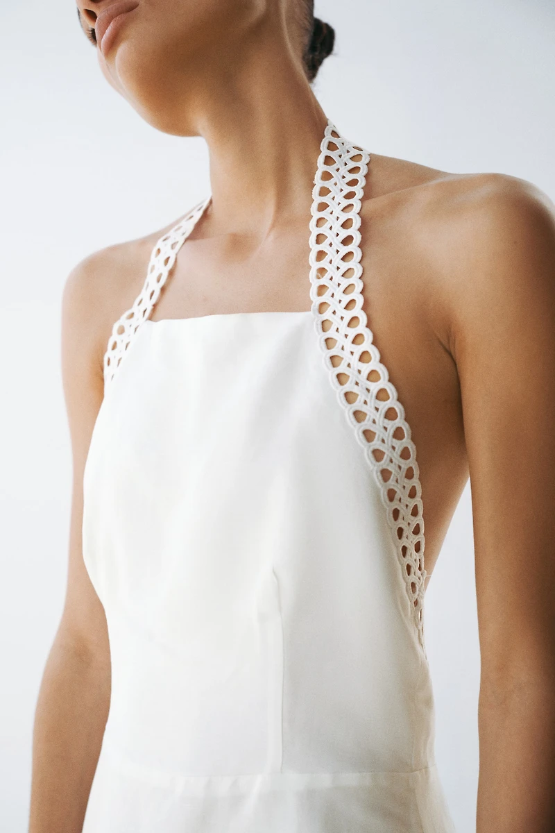Robe dos nu en lin mélangé