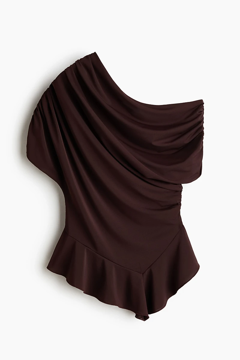 Draped One-Shoulder Top