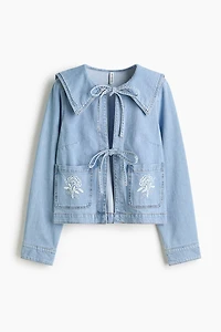 Tie-Front Denim Jacket