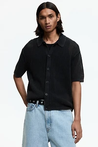 Chemise décontractée en tricot ajouré