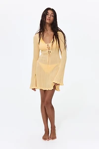 Robe de plage en tricot côtelé