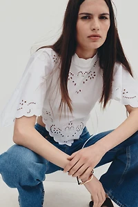 Cape Top with Eyelet Embroidery