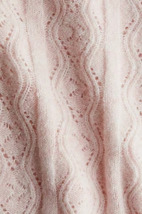 Pointelle-Knit Polo Sweater