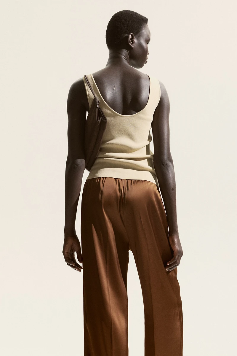 Wide Crease-Detail Pants