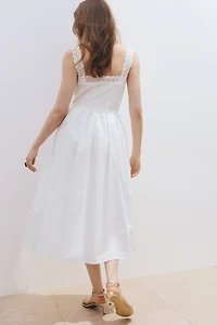 Cotton Dress with Eyelet Embroidery