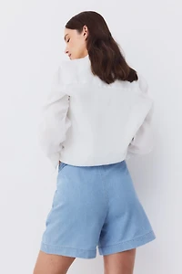 MAMA Denim Drawstring Shorts