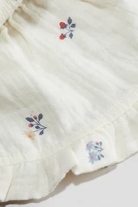 Ear-detail Muslin Cap