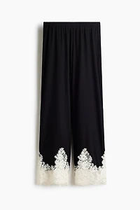 Lace-Trimmed Pajama Pants