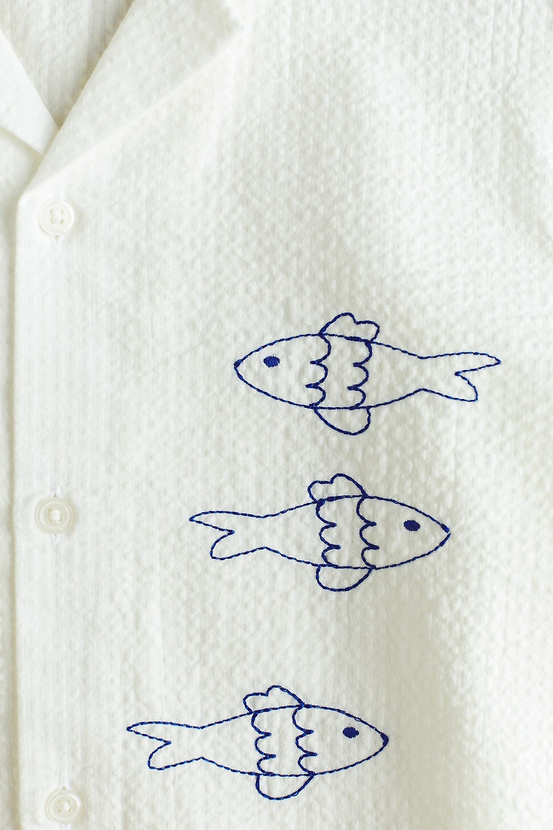 Embroidered Cotton Resort Shirt