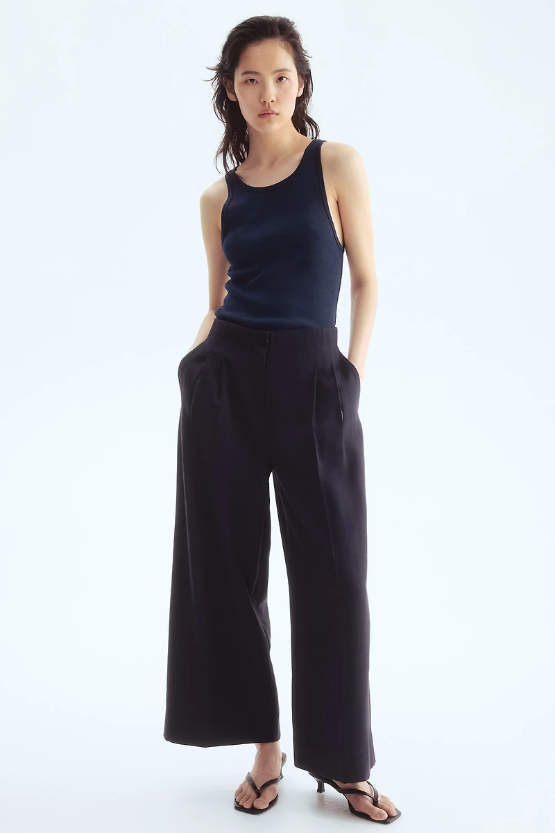 Wide-Leg Ankle-Length Pants