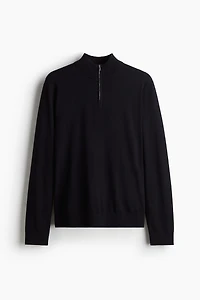 Regular-Fit Half-Zip Merino Wool Sweater