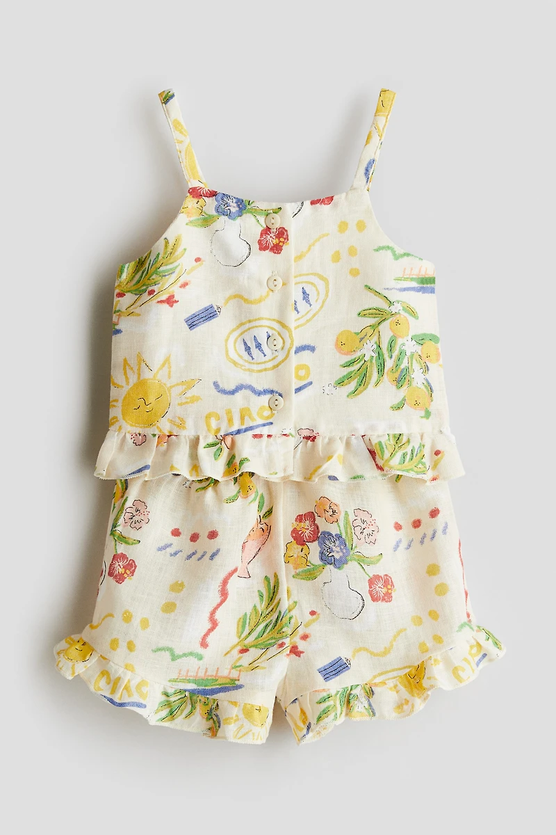 2-Piece Printed Linen Set