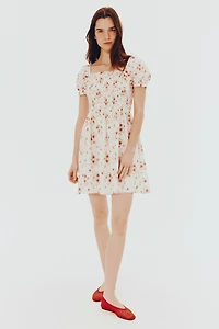 Smocked Poplin Dress