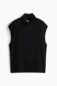 Rib-Knit Mock Turtleneck Top